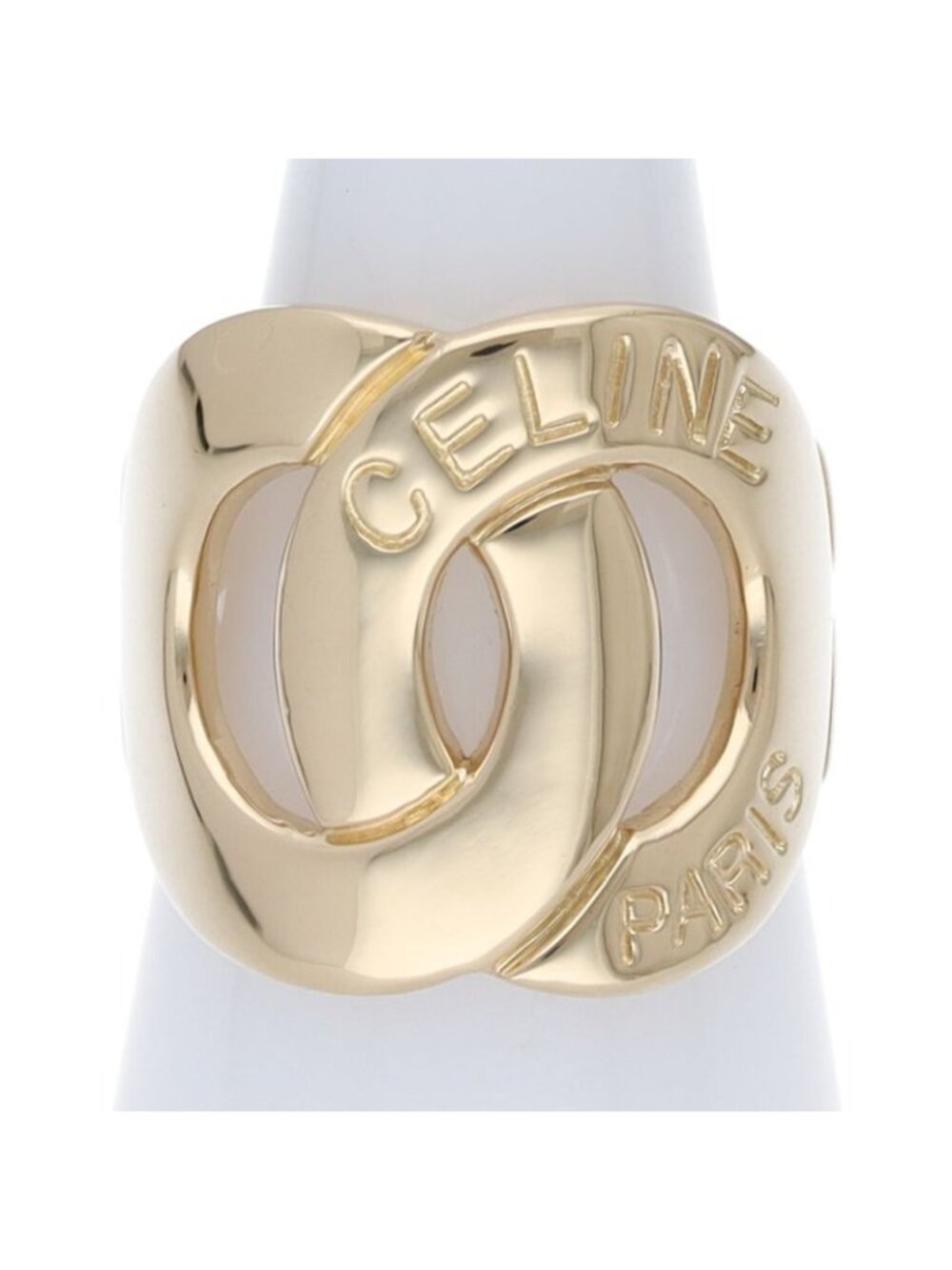Celine Logo Circle Ring 18k Yellow Gold